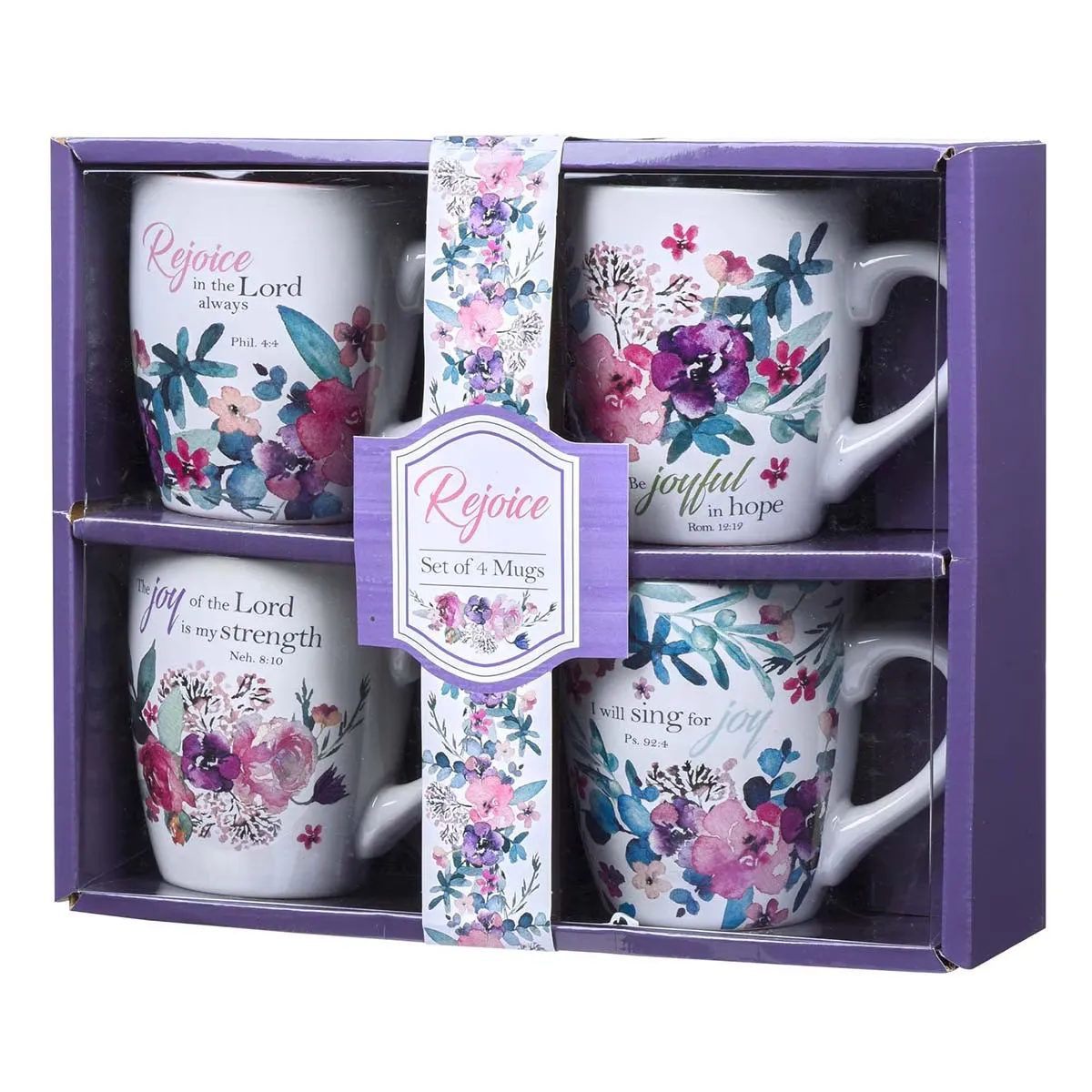Rejoice Collection Four-piece Ceramic Coffee Mug Set