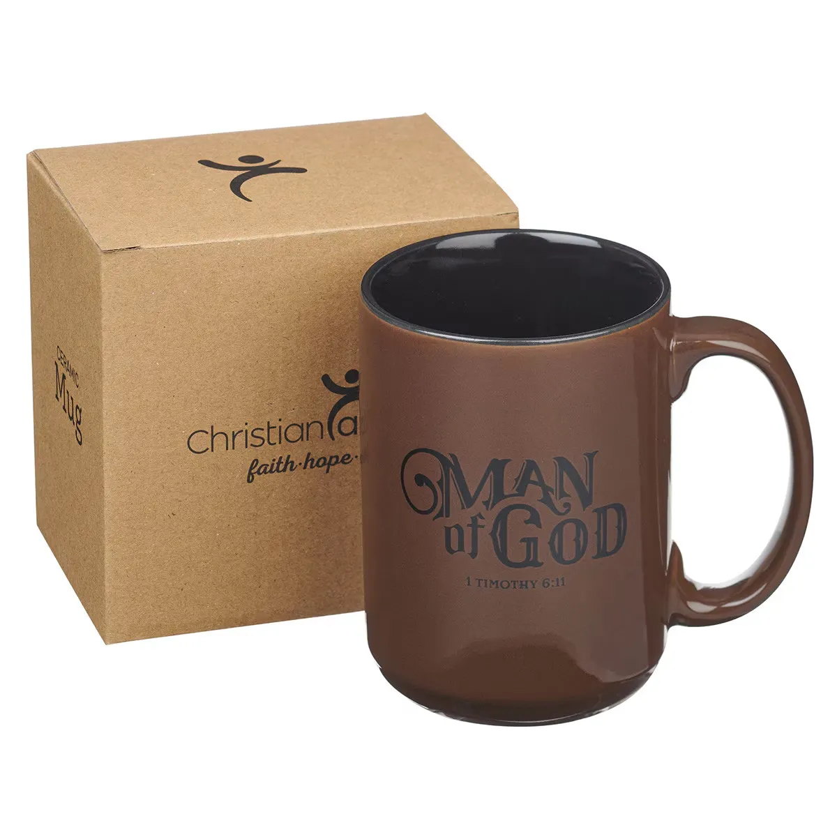 Man of God Brown Coffee Mug - 1 Timothy 6:11