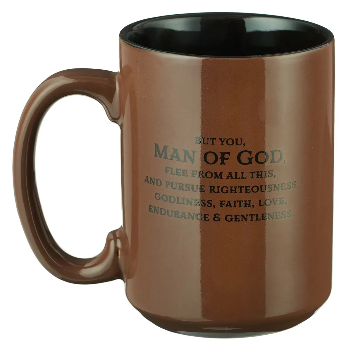 Man of God Brown Coffee Mug - 1 Timothy 6:11