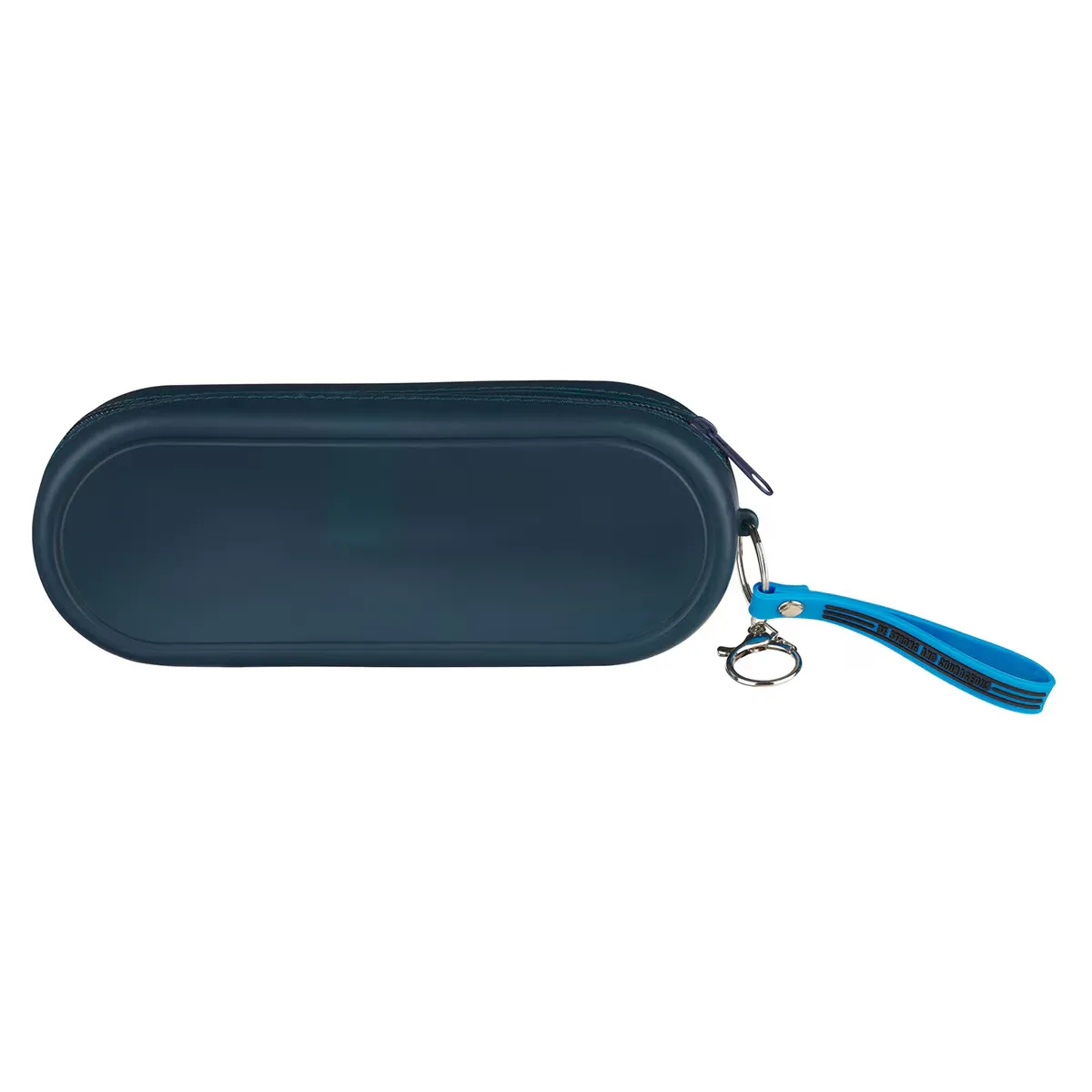 Strong and Courageous Navy Silicone Pencil Case - Joshua 1:9