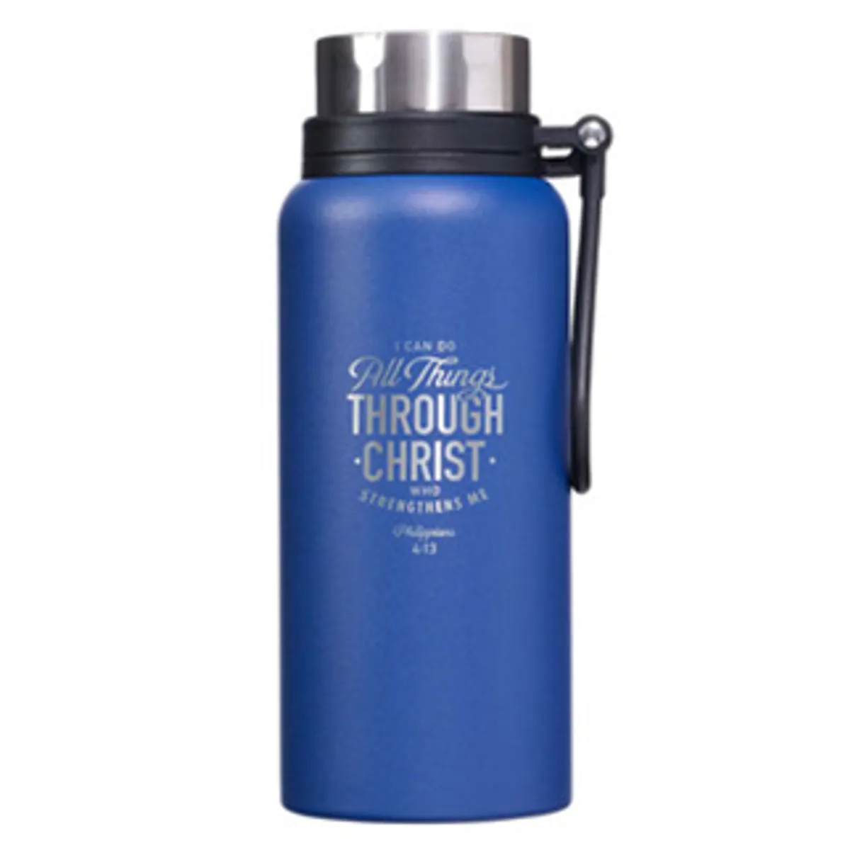 I Can Do All Things Blue Stainless Steel Water Bottle – Philippians 4:13