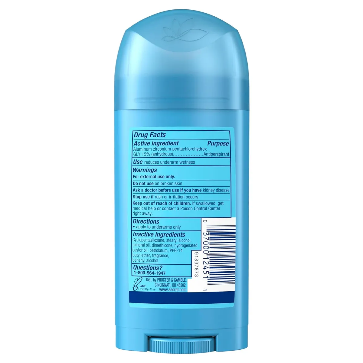 Secret Original Powder Fresh Antiperspirant Deodorant for Women – 24HR Sweat & Odor Protection – pH Balanced & Gentle – 2.7 oz Solid Stick