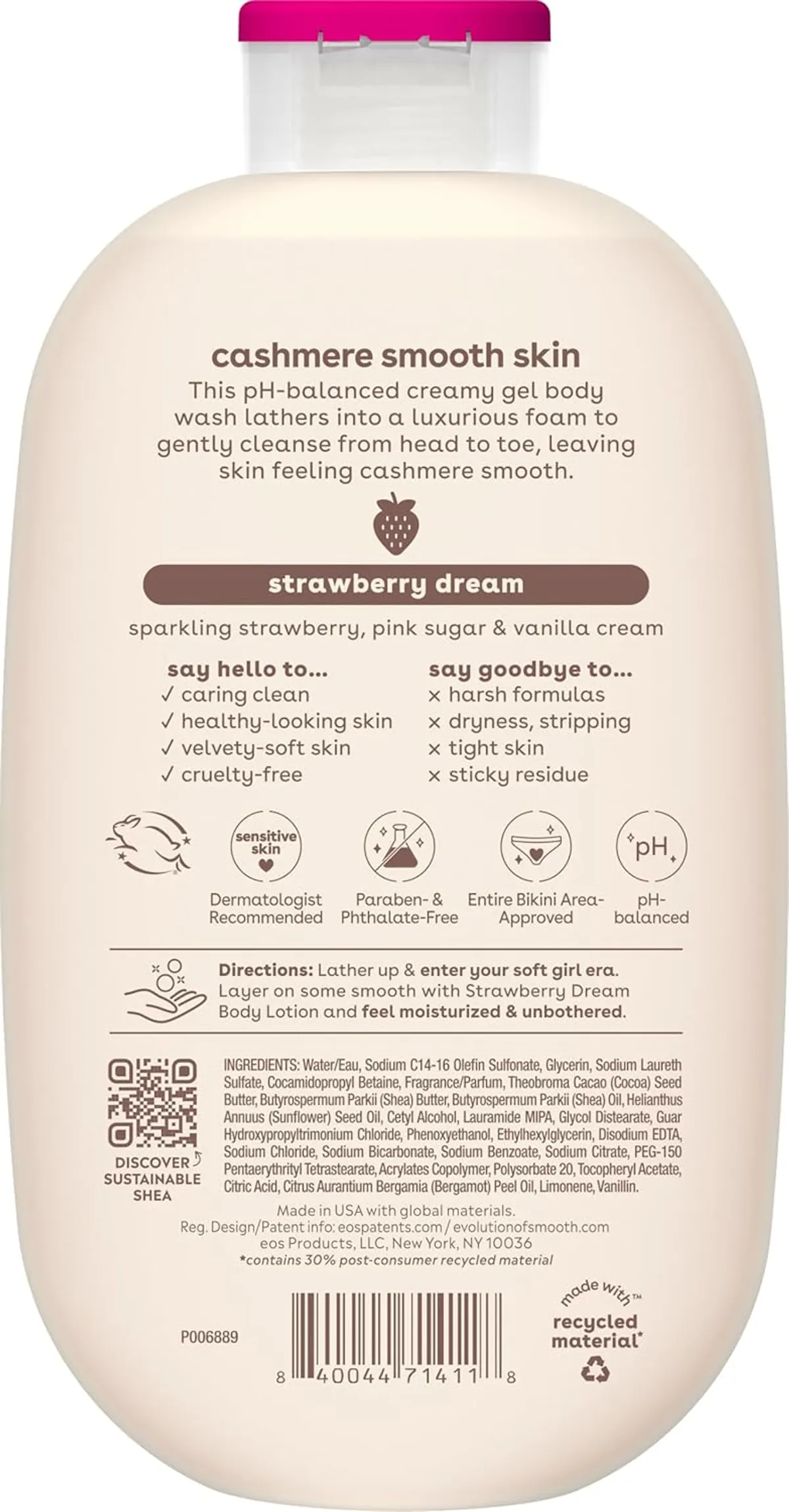 eos Cashmere Body Wash – Strawberry Dream, 16 fl oz