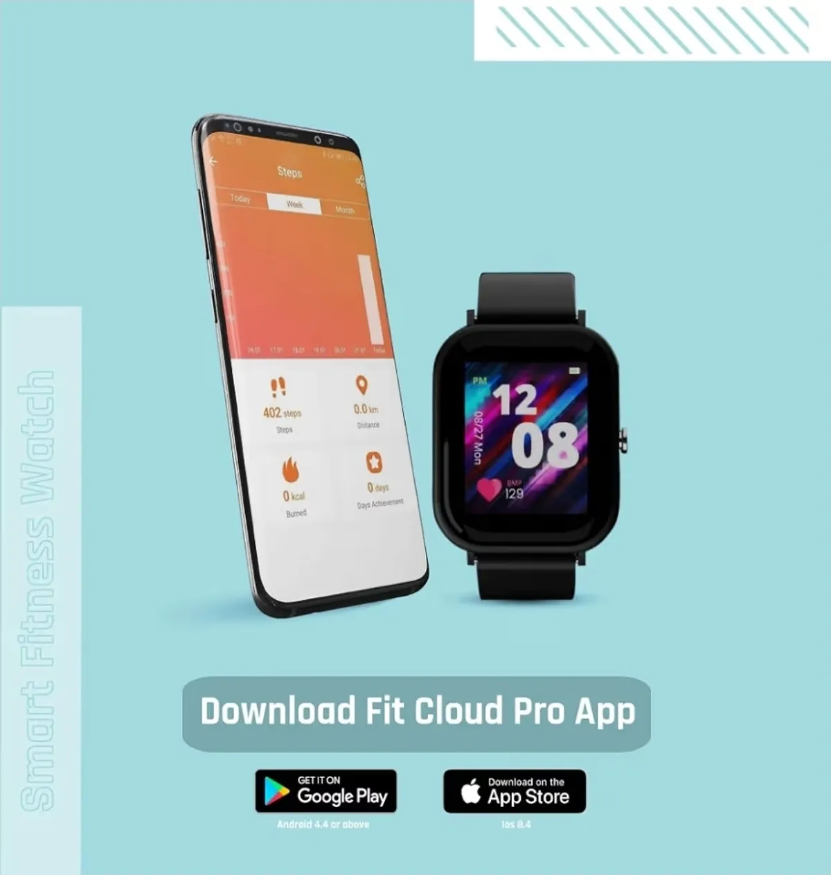 Pulse Smart Fitness Watch Fitness Band and Activity Tracker Unisex Band Watch Multifunctional Water Resistance IP67 Battery Life Up to 7 Days Black
