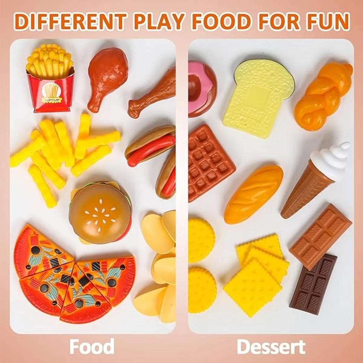 Shimfun 143 Piece Play Food Set for Kids Kitchen