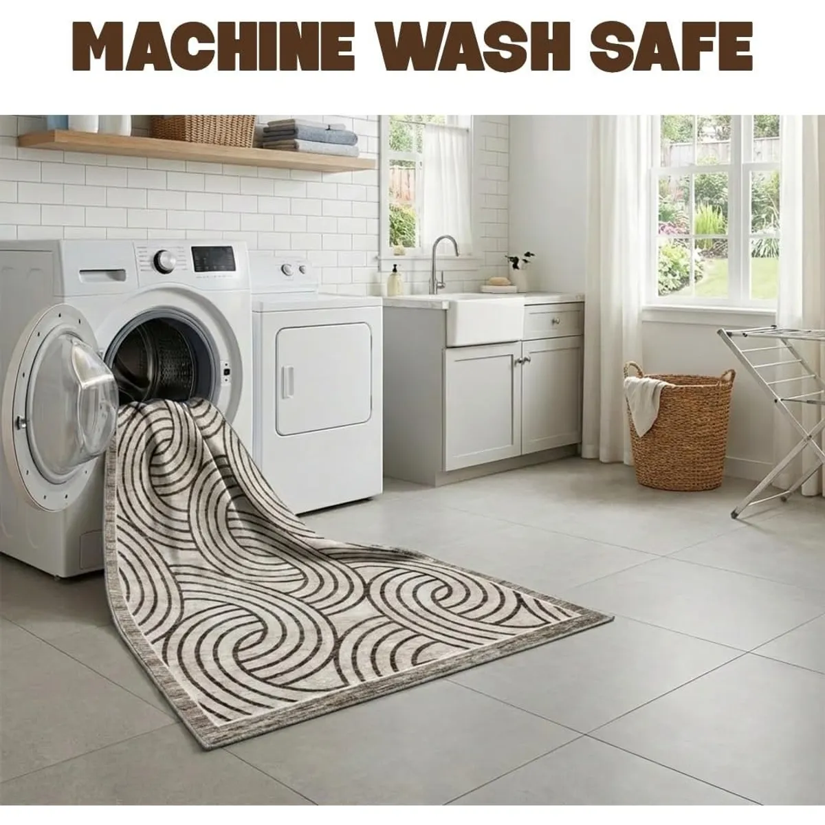 2x3 ft Washable Accent Rug – Non-Slip, Soft Low-Pile Mat for Entryway, Bedside & Bathroom – Easy Clean & Pet Friendly – Perfect for Homes