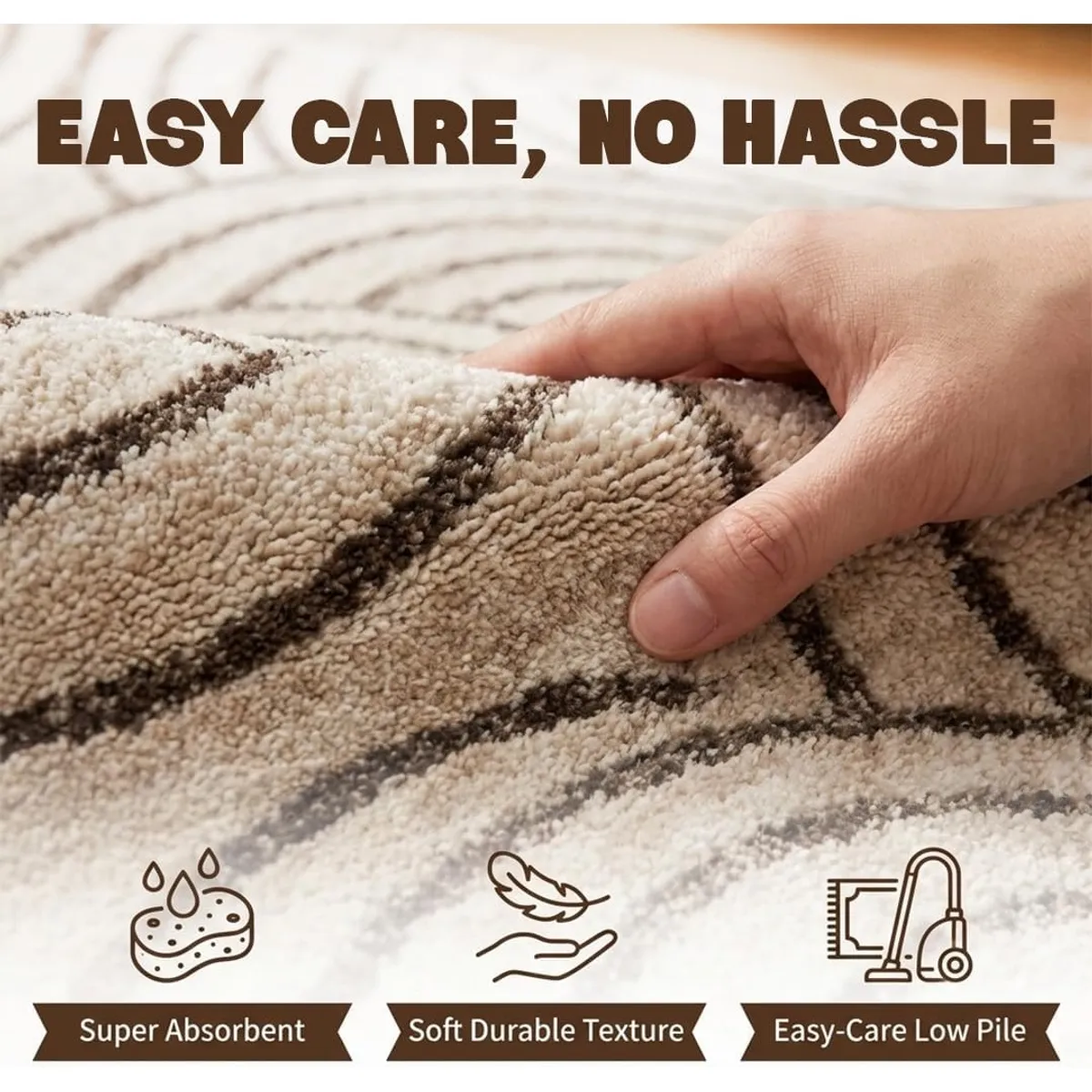 2x3 ft Washable Accent Rug – Non-Slip, Soft Low-Pile Mat for Entryway, Bedside & Bathroom – Easy Clean & Pet Friendly – Perfect for Homes