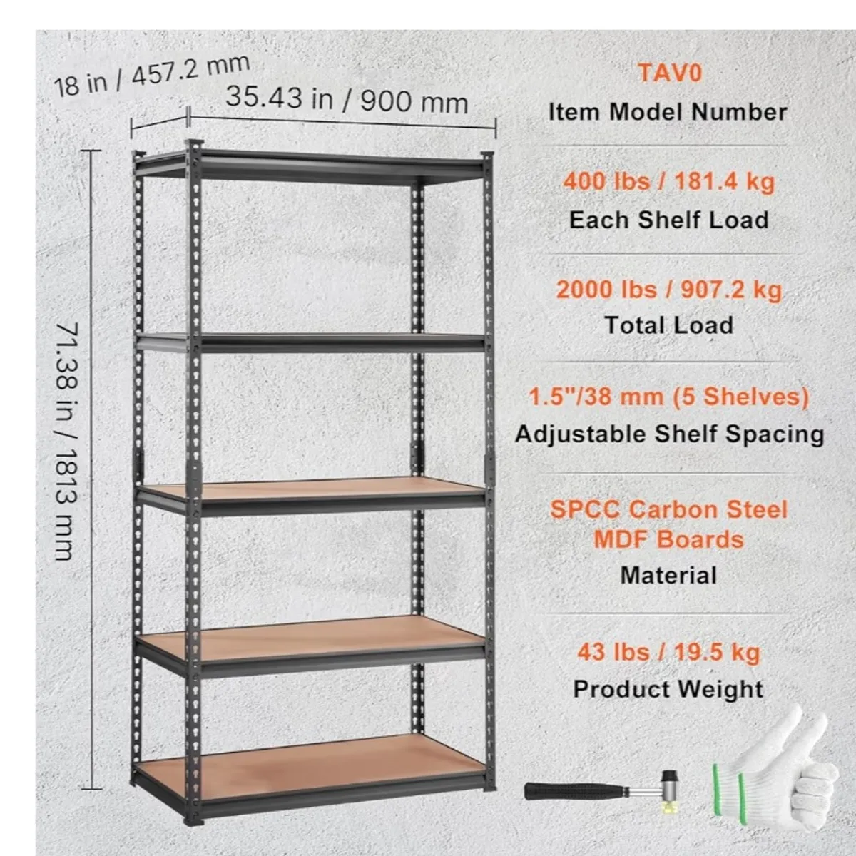 5 Tier Adjustable Shelves