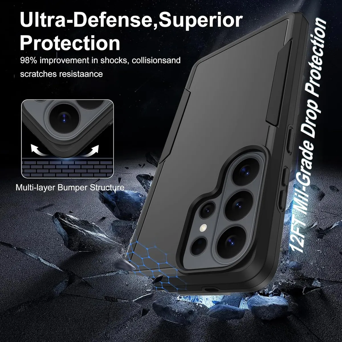 Annymall Rugged Case for Samsung Galaxy S26 Ultra – Heavy Duty Military Grade Protection with 2 Free Screen Protectors – Shockproof & Dust-Proof Full Body Cover