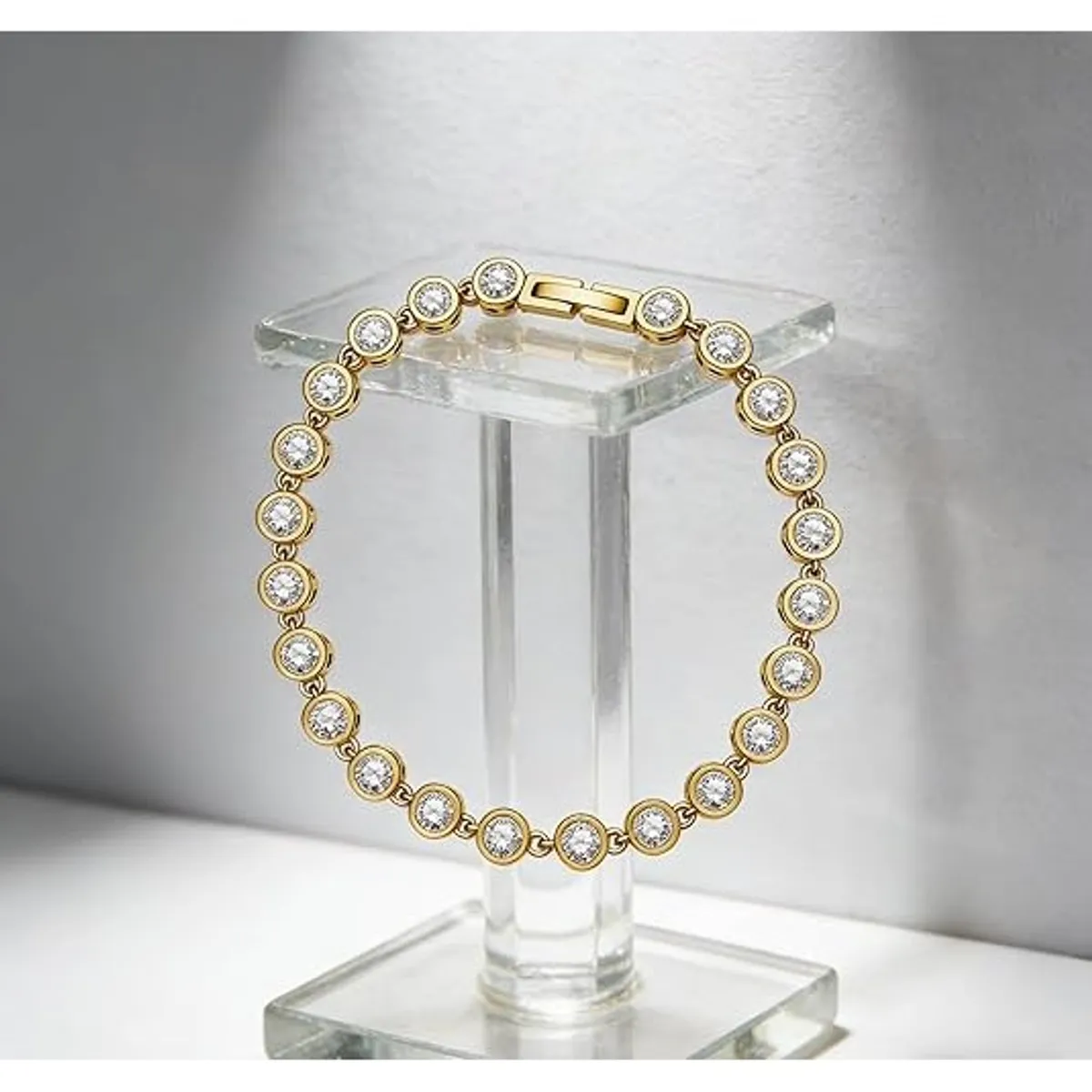 Luxury 6mm CZ Tennis Bracelet – 18K Gold Plated Stainless Steel – Sparkling 5A Grade Cubic Zirconia – Water-Resistant & Tarnish-Free