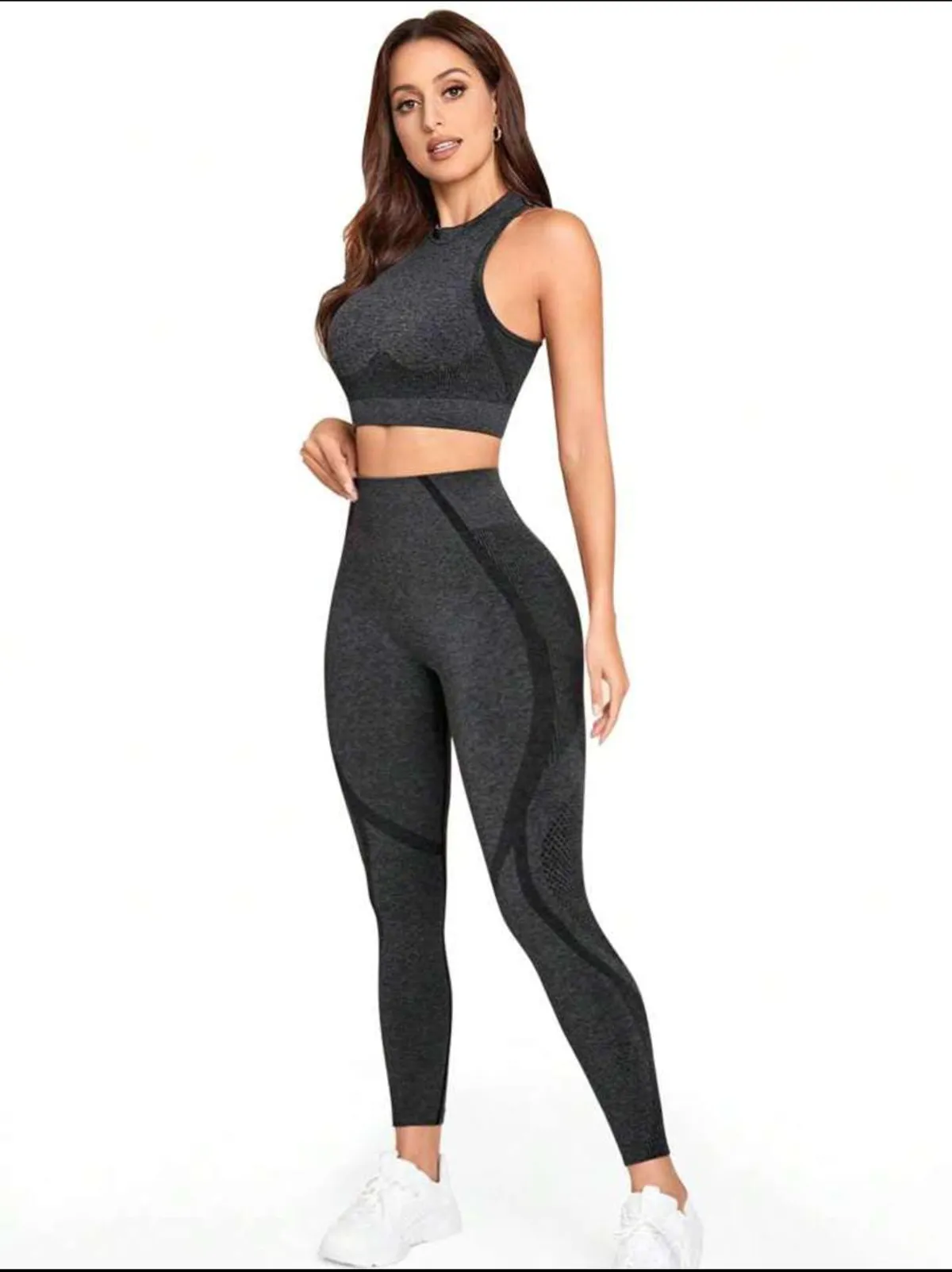 Seamless Workout & Yoga 2pcs/Set Activewear Suit Workout Women Set Women Leggings Set ,Size S