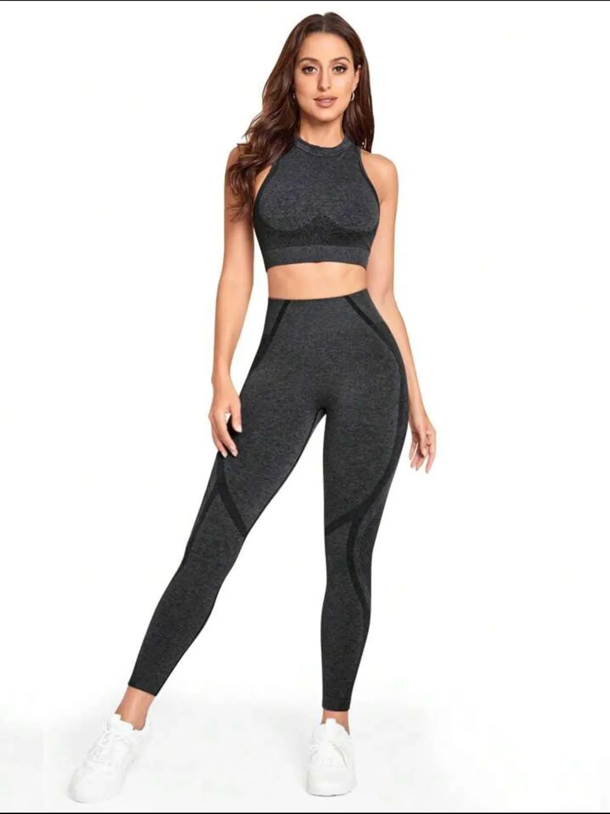 Seamless Workout & Yoga 2pcs/Set Activewear Suit Workout Women Set Women Leggings Set ,Size S