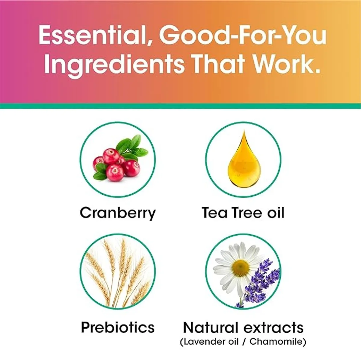vH Essentials, Ph Balanced Daily Feminine Wash, Tea Tree Oil & Prebiotic - 6 Fl oz