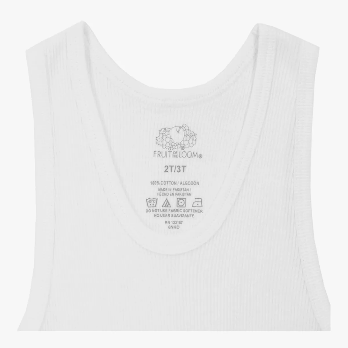 Fruit of the Loom White Boys Cotton Tank Top