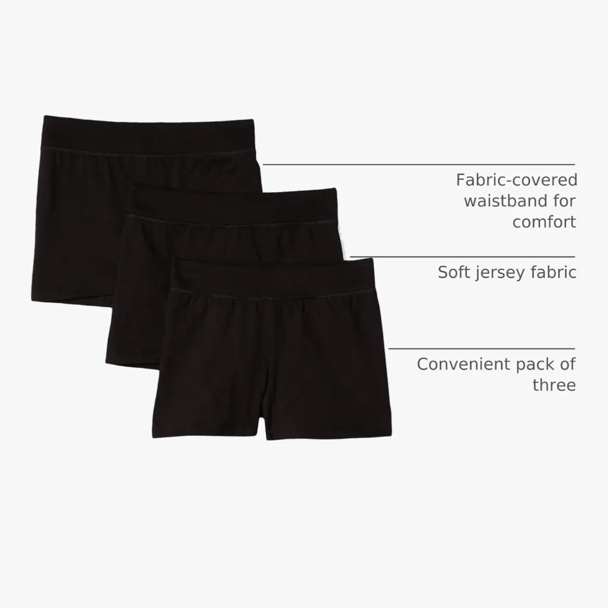 Hanes Black Girls' Jersey Short