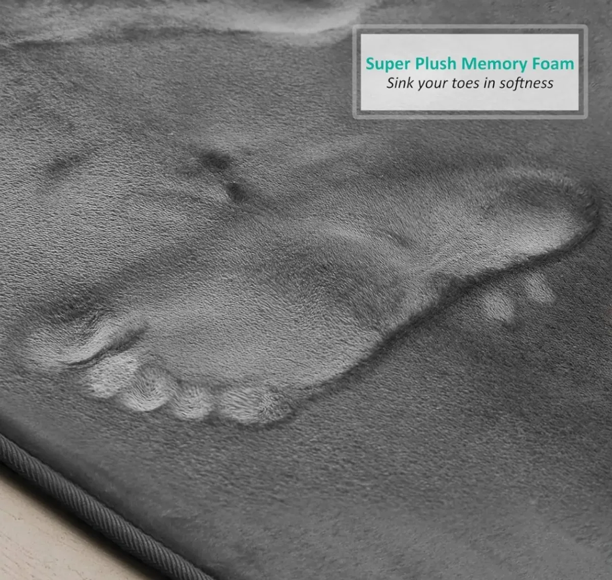 4pcs Anti slip Cushion Bathroom Mat Set, Dark Gray