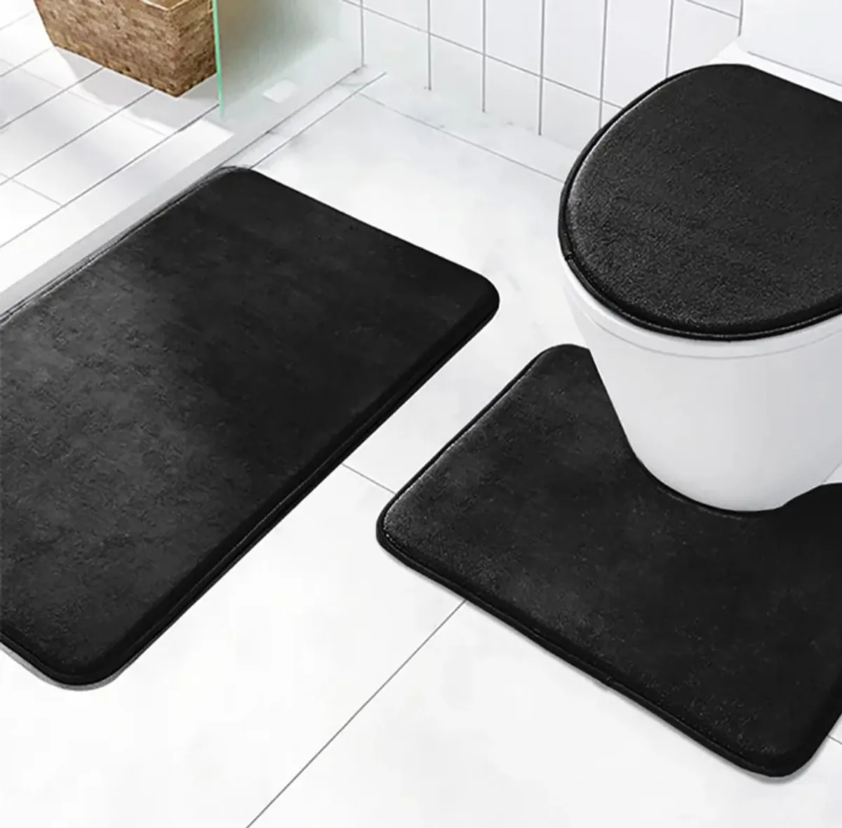 4pcs Anti slip Cushion Bathroom Mat Set