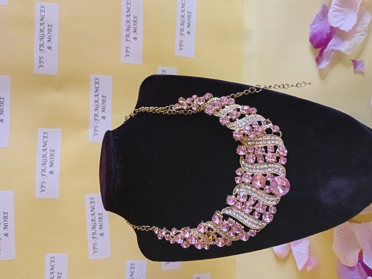 PINK NECKLACE WITH EARRINGS