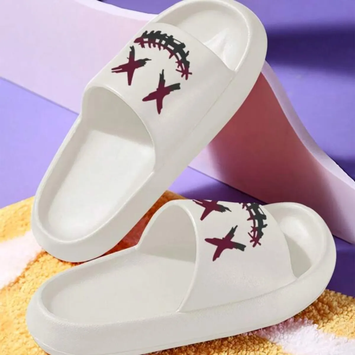 Men's Personalized Multifunctional Fashion Pattern Printed Slippers - Size 9