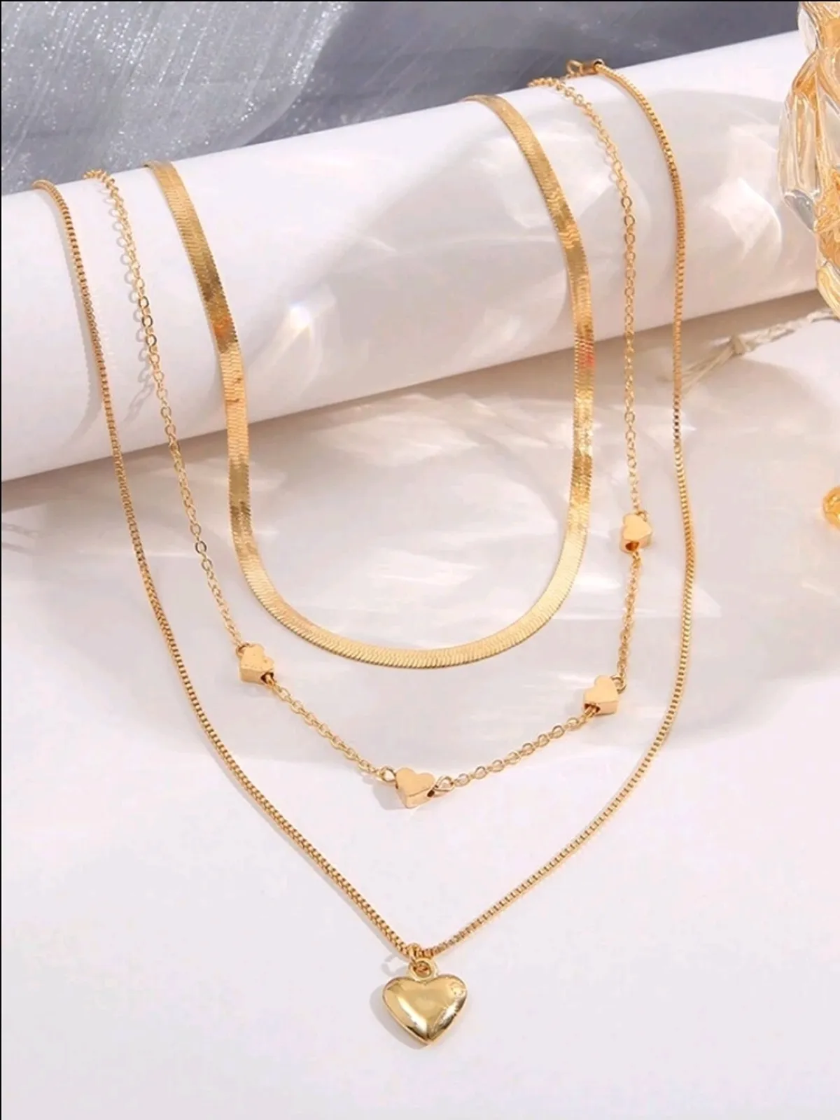 3pcs/Set Women's Heart Shaped Pendant Necklace
