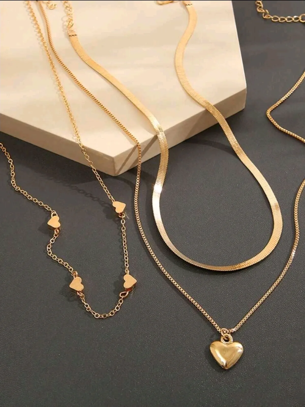 3pcs/Set Women's Heart Shaped Pendant Necklace