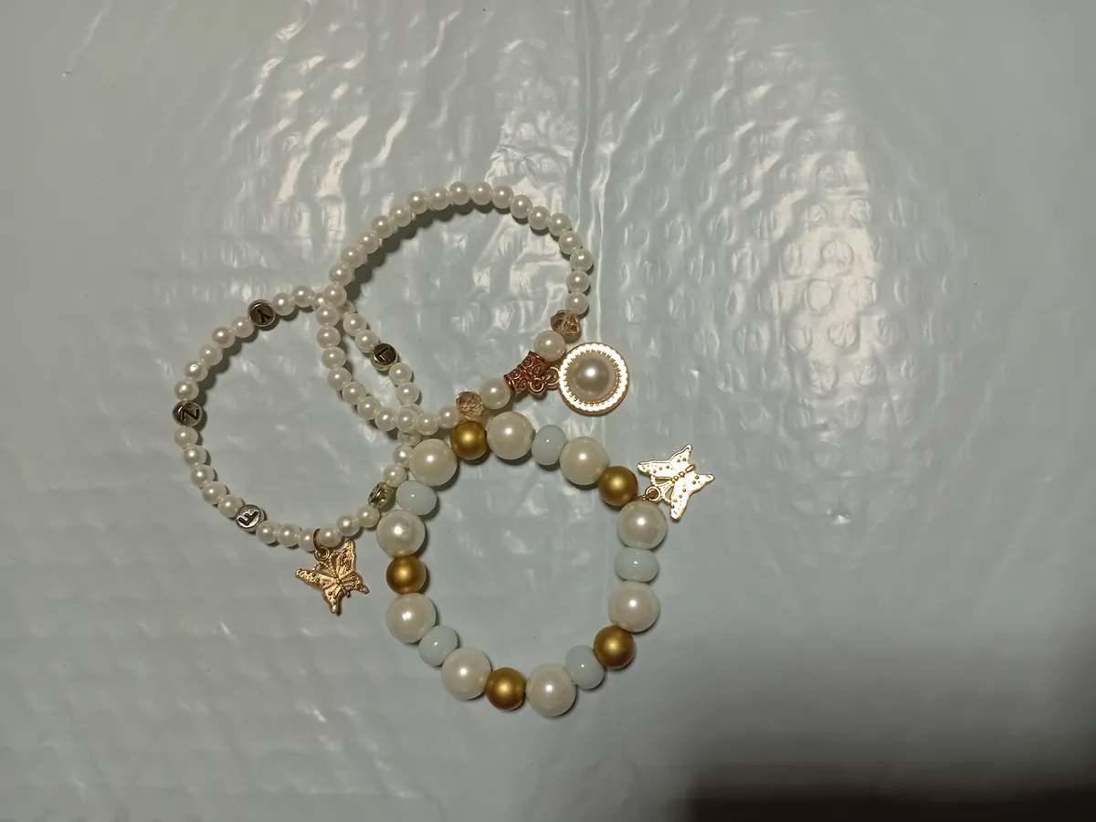 HAND MADE THREE PIECE BRACELET  WITH CHARMS