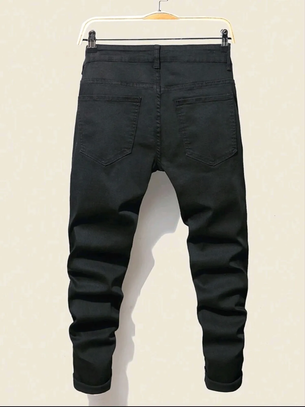 Lornexis Men Cotton Splash Ink Print Ripped Frayed Rag Stitching Jeans Work Going Out Urban Vacation -:Size M