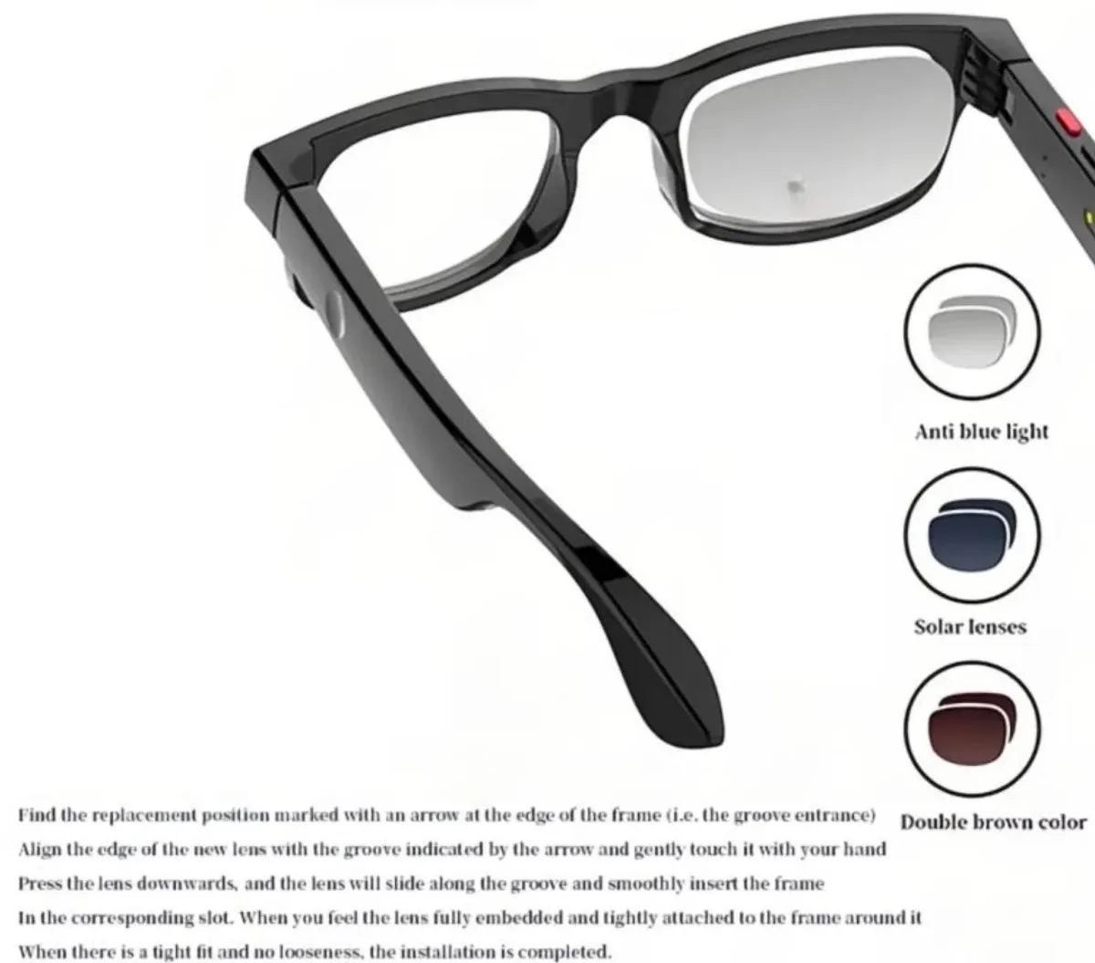 Smart Sunglasses With Camera,Bluetooth Audio Calls,AI Photo Recognition,Music Player