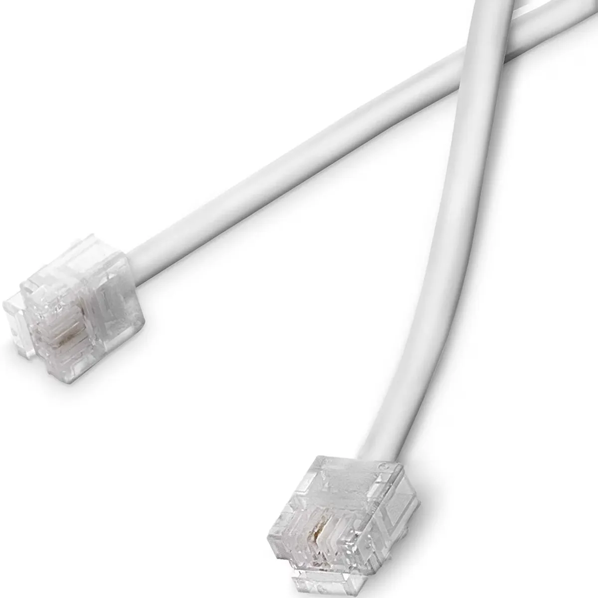 100ft Phone Line Cord, Modular Telephone Extension Cord - White