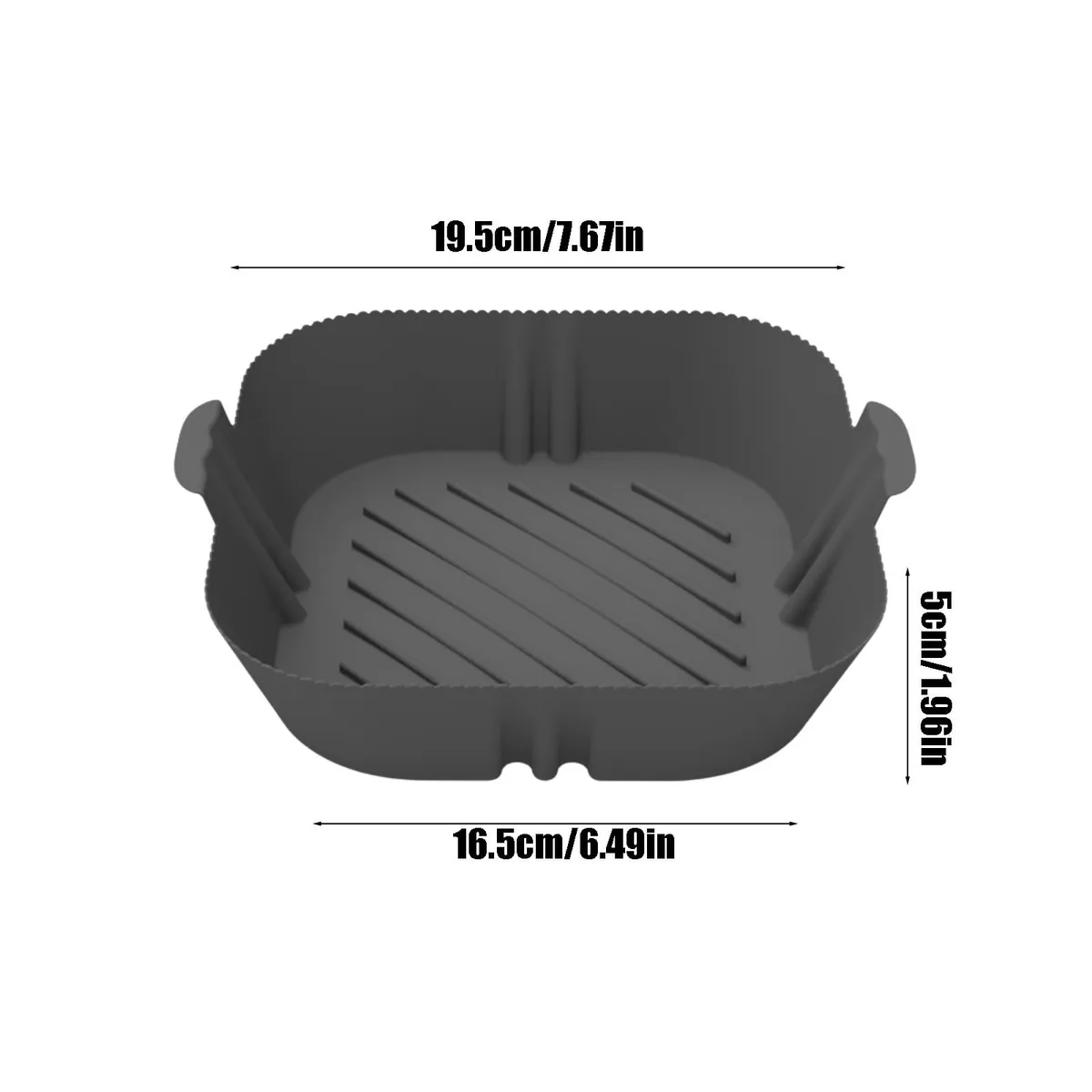 1Pc Air Fryer Silicone Liner Square, Non-Stick Food Grade Reusable Basket - Black