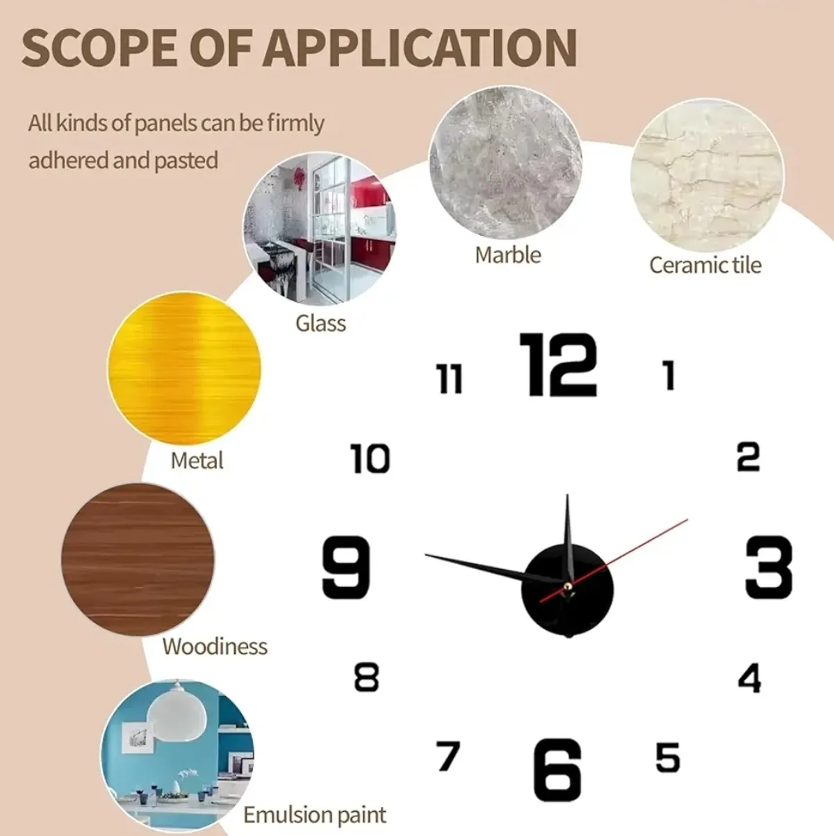 DIY 3D Silent Motion Wall Clock Modern Design Digital Wall Clock