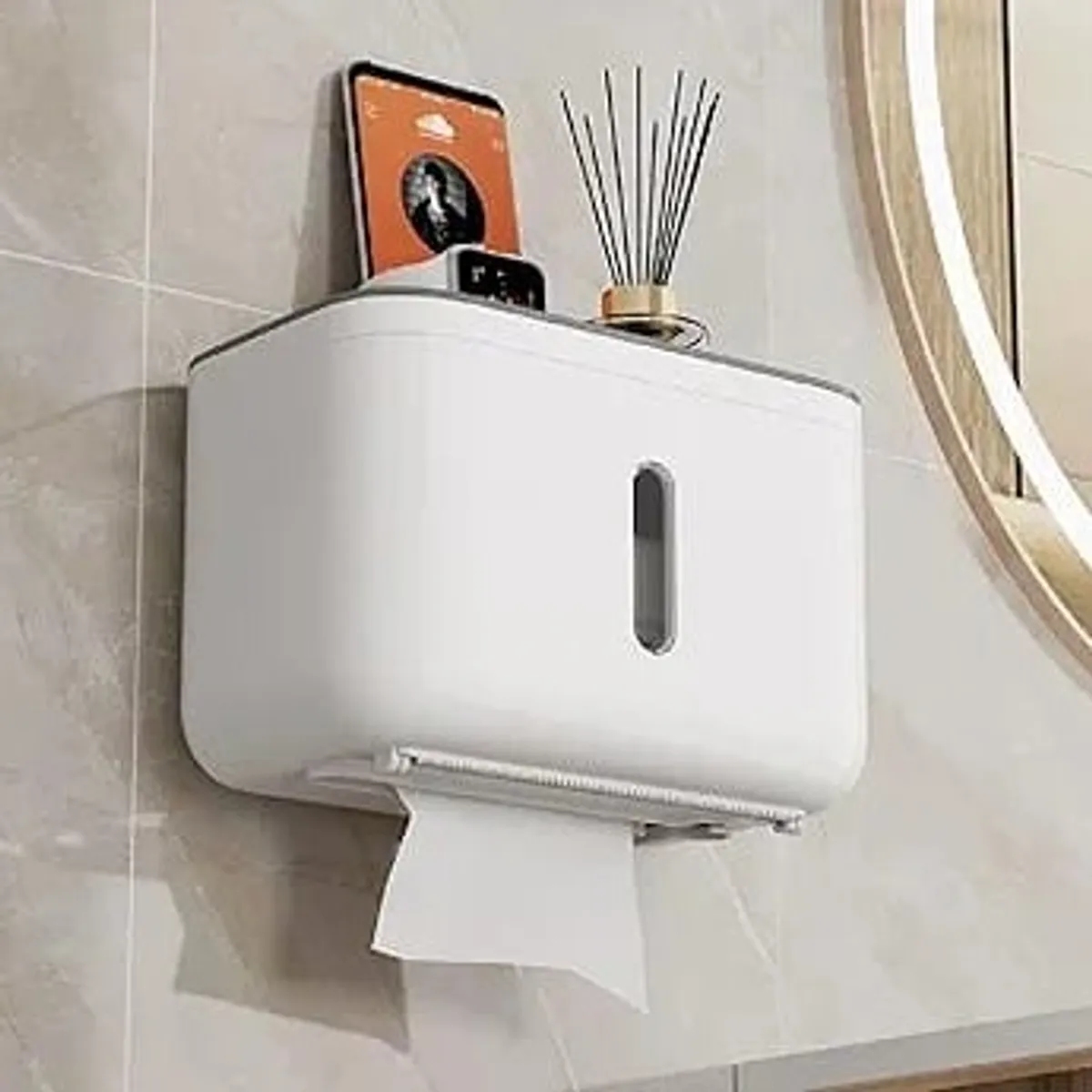 Self Adhesive Toilet Paper Holder - White
