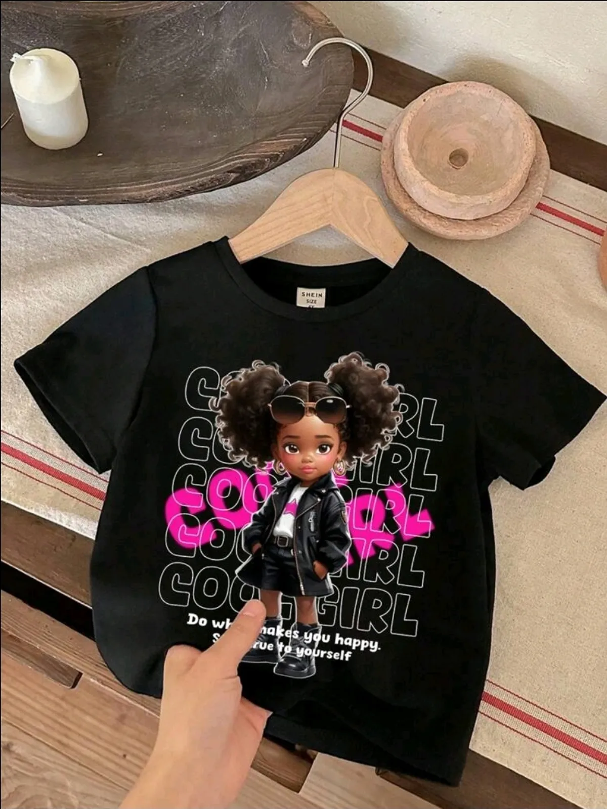Young Girl Summer 3pcs/Set Casual Solid Color Short Sleeve Round Neck T-Shirt With Cartoon Pattern - Size 6Y