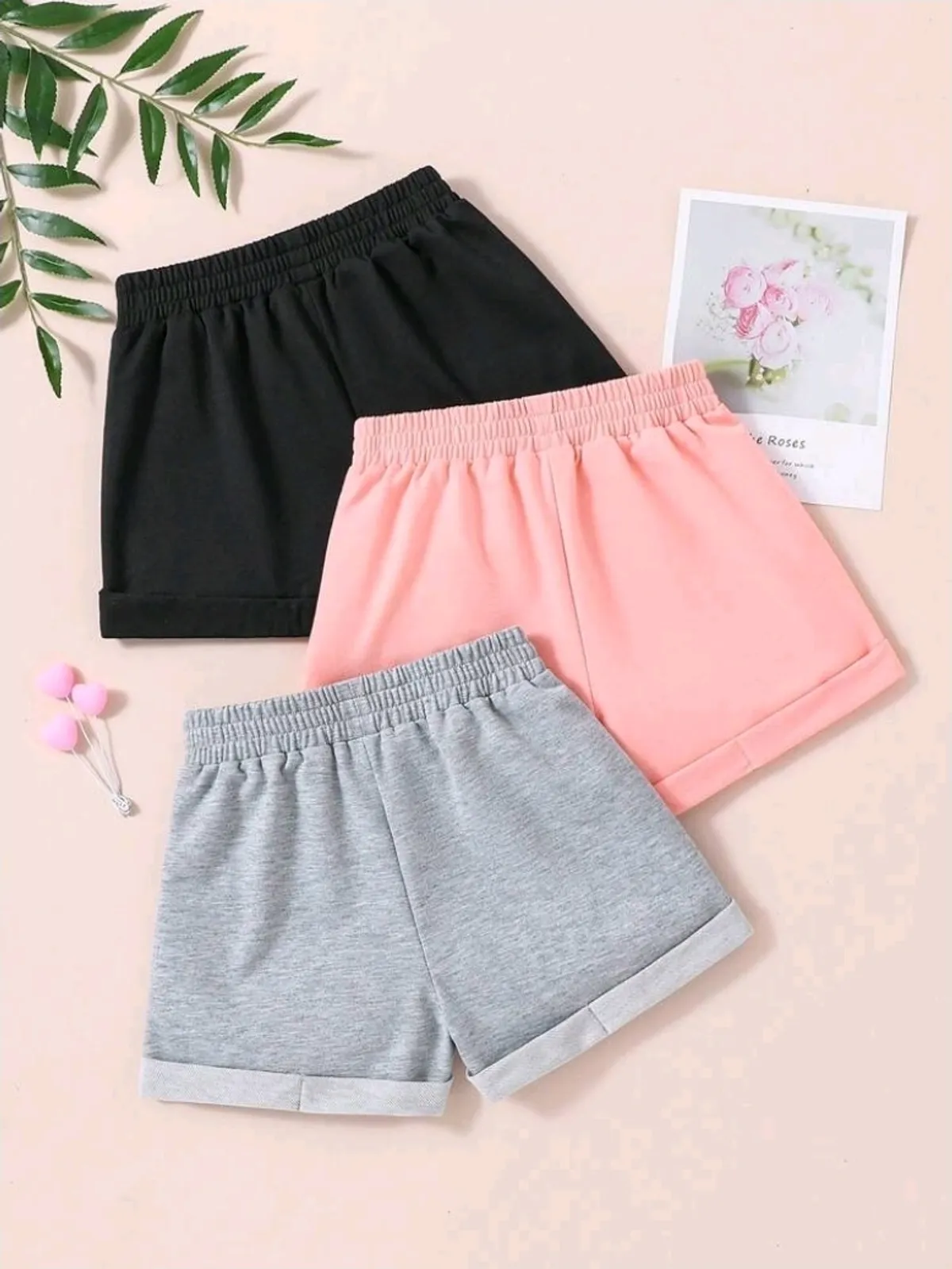 3pcs Young Girls' Cartoon Unicorn Print Shorts Set - Size 6Y