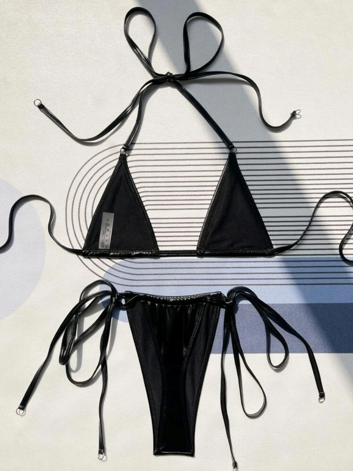Summer Beach Tie Side Halter Micro Triangle Bikini Set - Size XS