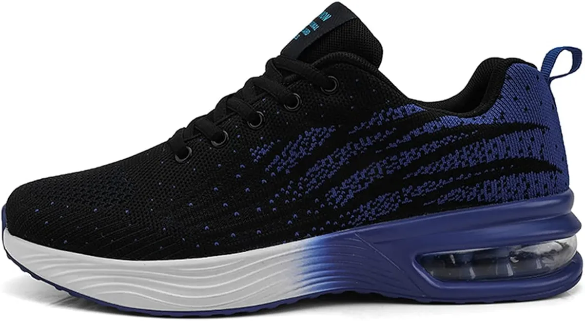 Men's Air Athletic Running Shoes - Blue/Black, Size 10