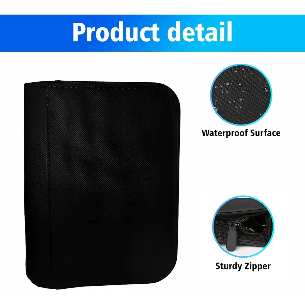 30-Pocket Toploader Binder for Trading Cards – Zippered Album for 3"x4" Rigid Holders – Fits Pokémon, MTG, Yu-Gi-Oh! & Sports Cards – Black