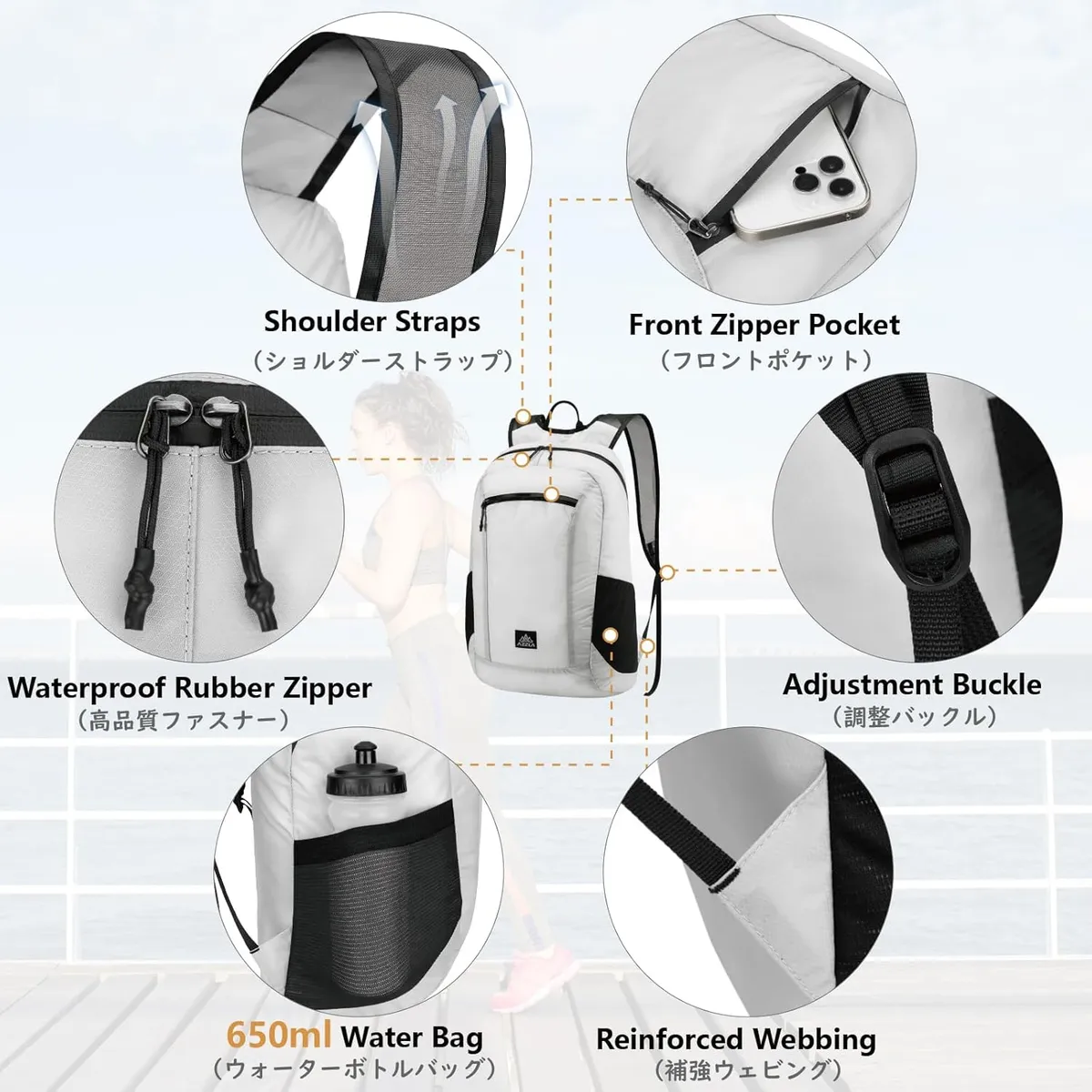 Lightweight Foldable Backpack (20L) – Packable Travel Daypack for Hiking, Beach & School – Water-Resistant & Compact Storage – Black