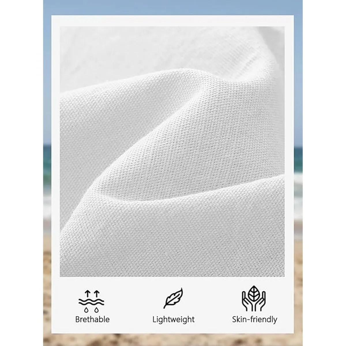 Men’s Cotton-Linen Blend Pants – Breathable Elastic Waist Drawstring Trousers for Summer, Beach & Casual Wear – Lightweight & Comfortable Fit (Size M)