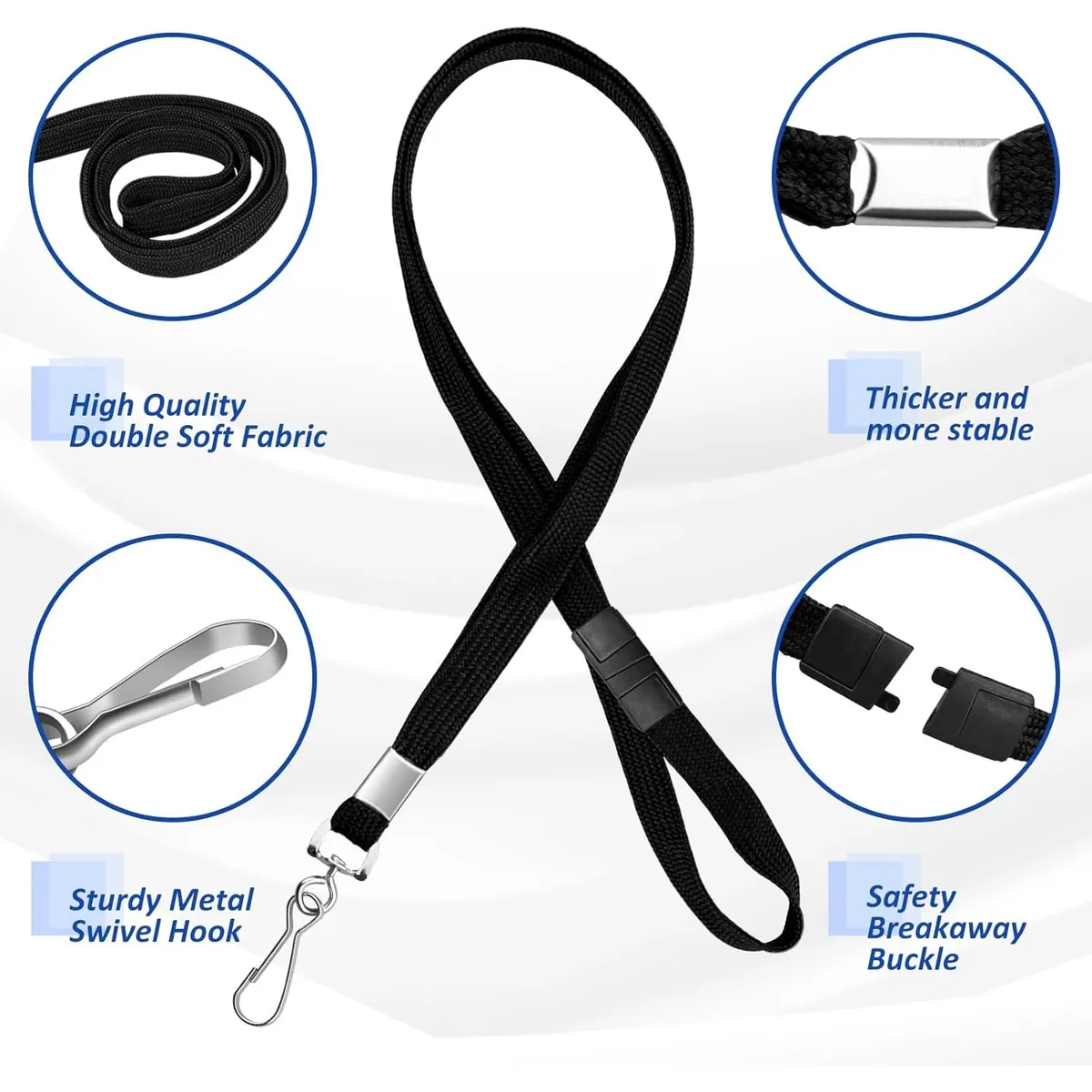 Complete ID Badge Holder & Lanyard Set – Vertical Waterproof PVC Case with Breakaway Safety Lanyard  – Professional ID Kit for Office, School & Events