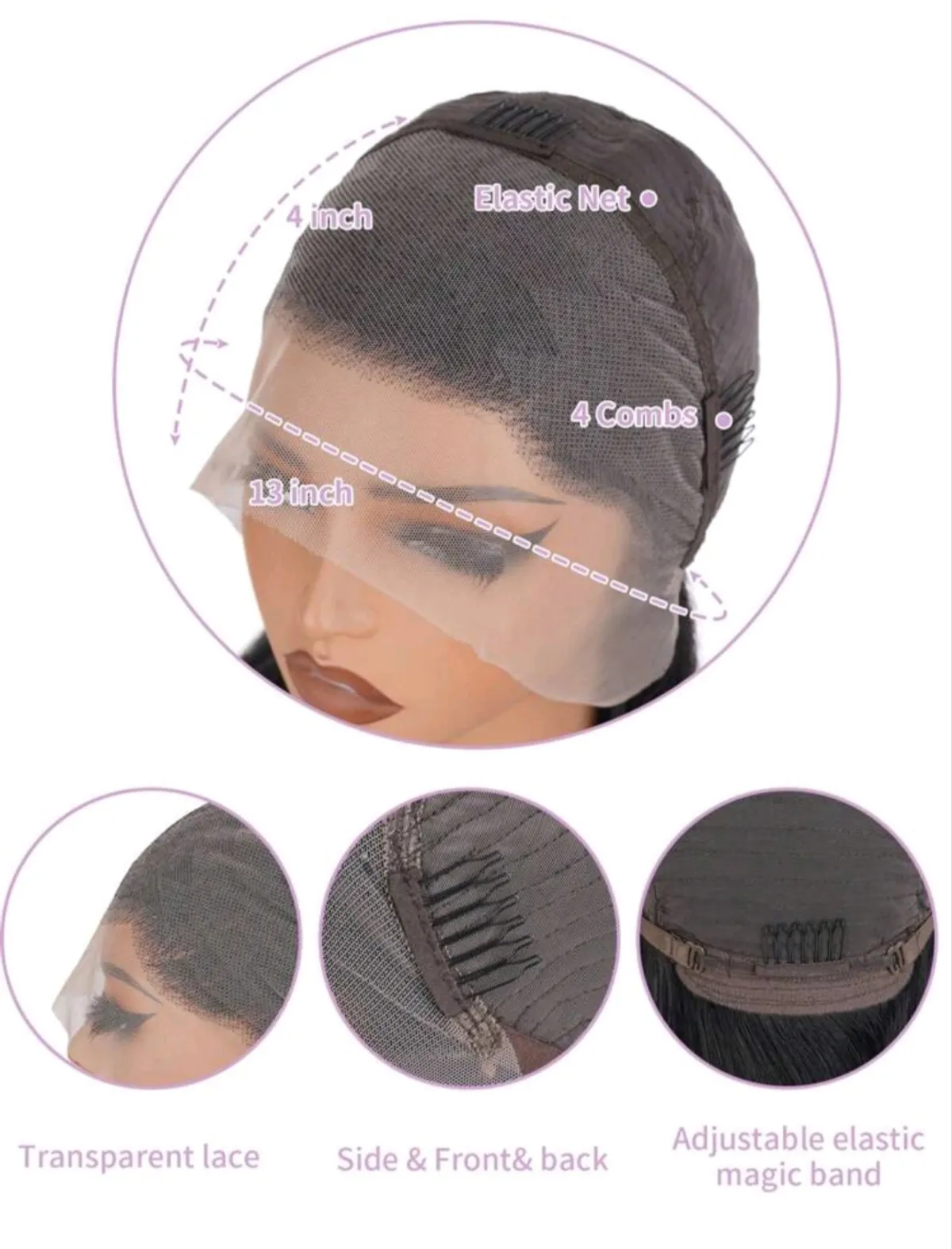 32 Inches 13*4  Transparent Lace Front Wig, Water Wave Human Hair, 180% Density, Pre-Plucked
