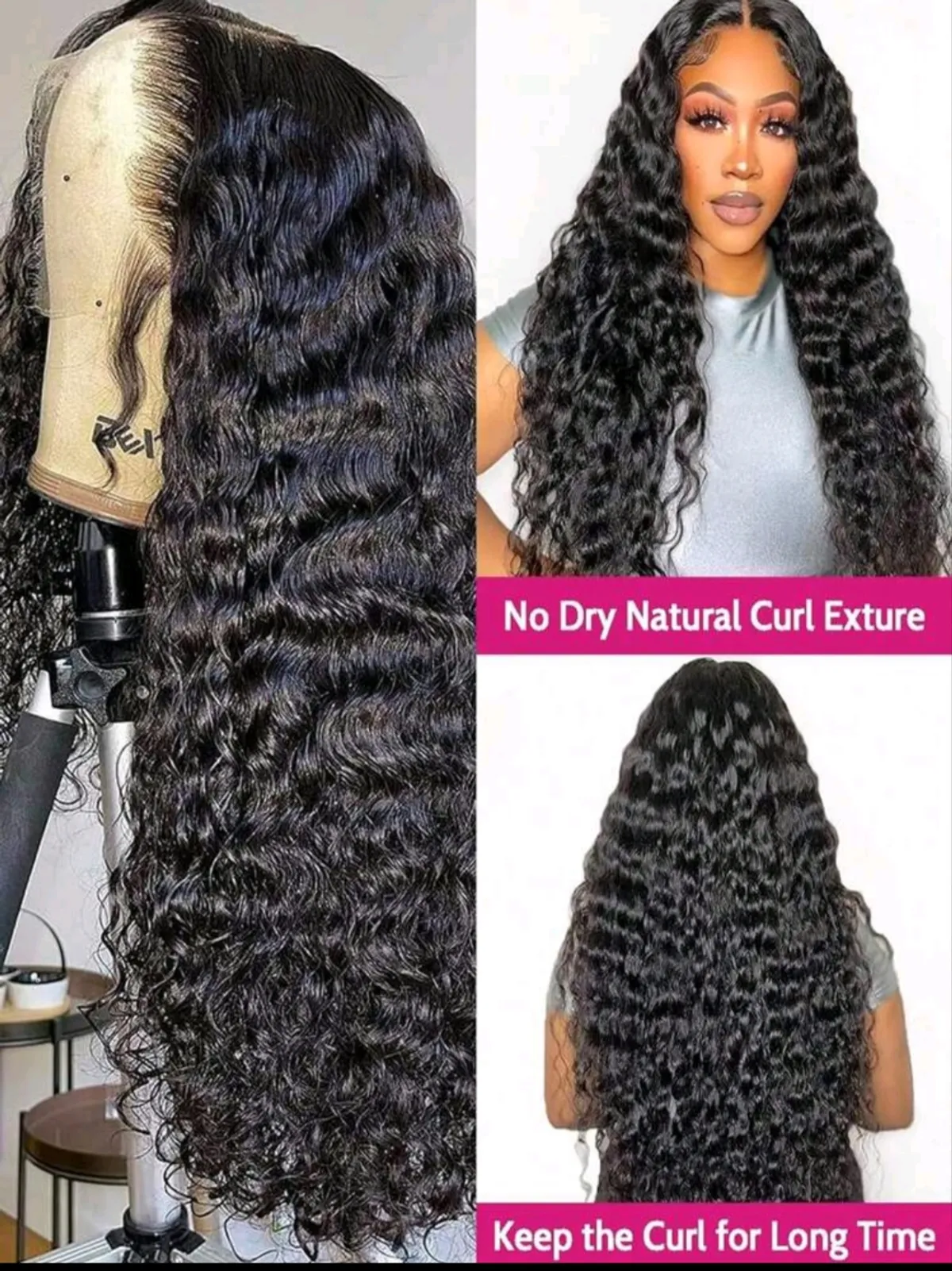 32 Inches 13*4  Transparent Lace Front Wig, Water Wave Human Hair, 180% Density, Pre-Plucked