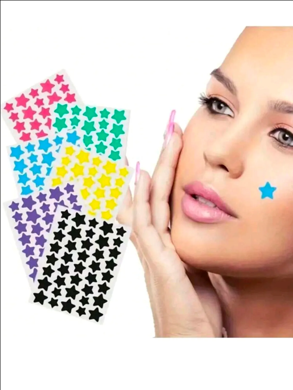 6 sheet Festival Party Super Cute Face Star Stickers
