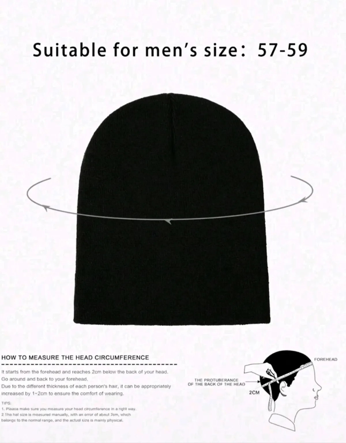 1PC Unisex Y2K Style Solid Black Short Brimless Knit Beanie Hat