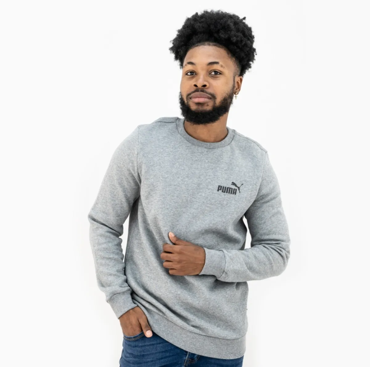 Puma Grey Sports Sweatshirt Long Sleeve Mens - Size XS