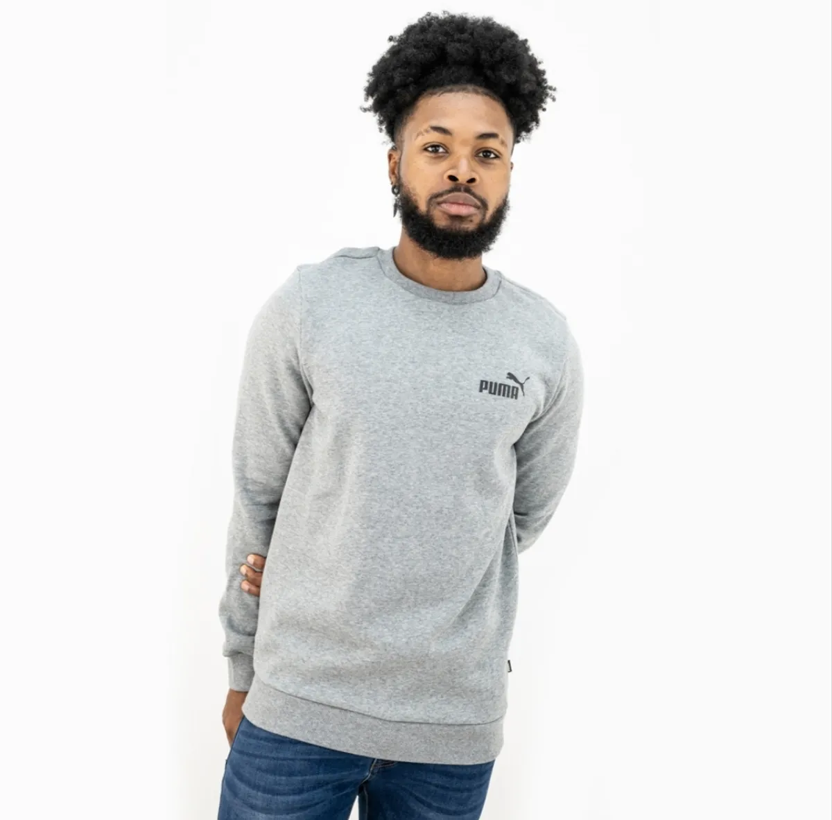 Puma Grey Sports Sweatshirt Long Sleeve Mens - Size XS