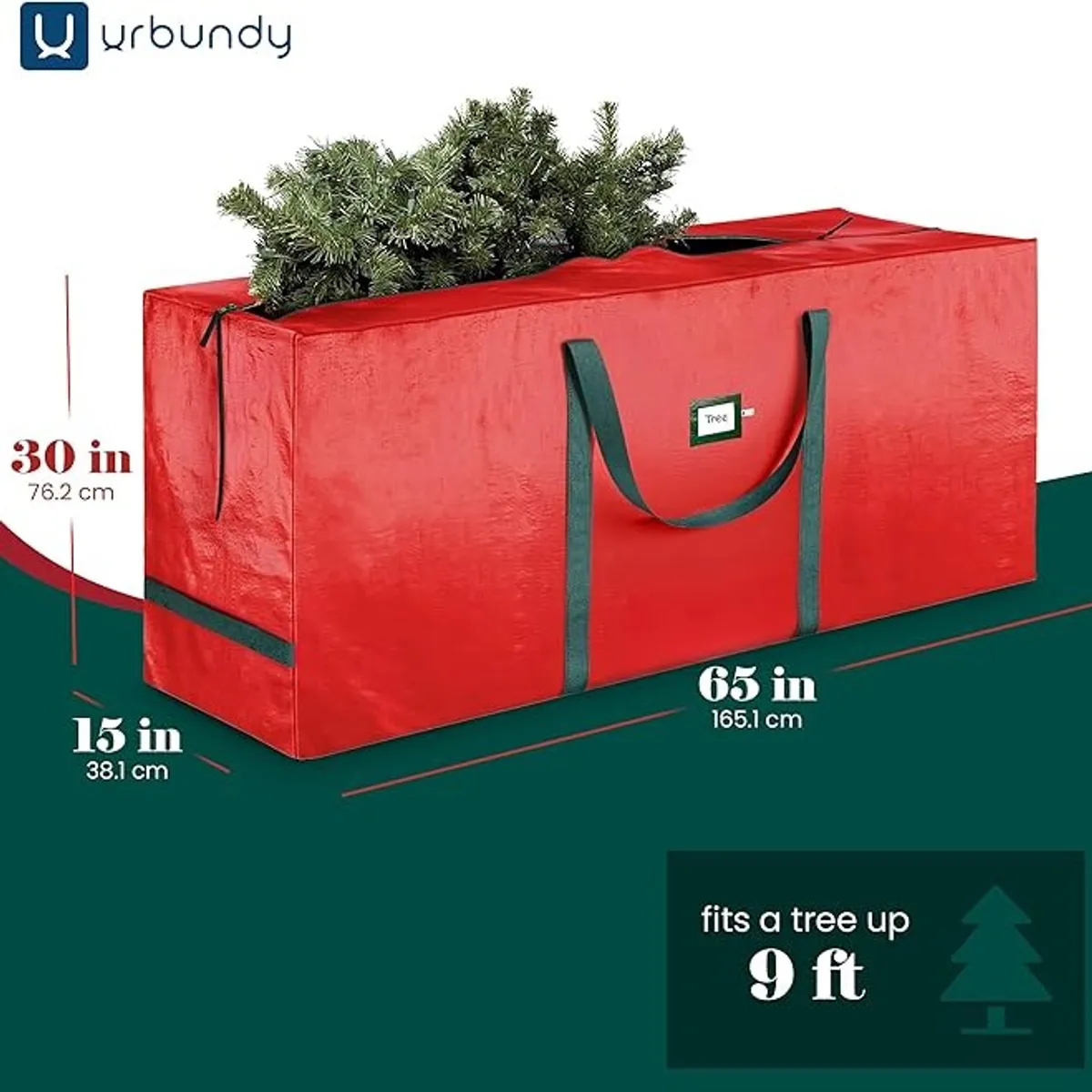 Heavy Duty Christmas Tree Storage Bag 9 Ft - Red