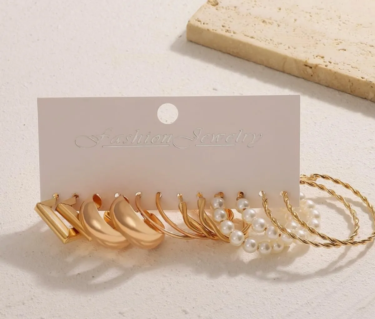 6 Pairs Gold Hoop Earring Set Fashion Trendy Small Big Hoops Earrings