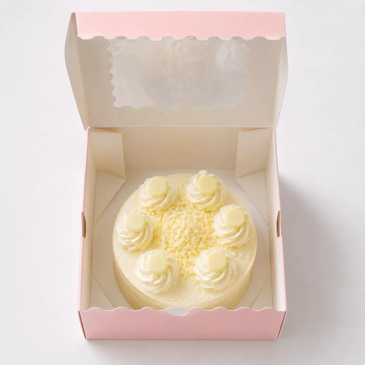 Pink Cake Box with Window – 6x6x2.5 Inches | Bakery Pastry Cookie Box for Desserts, Chocolates & Strawberries | Single Box