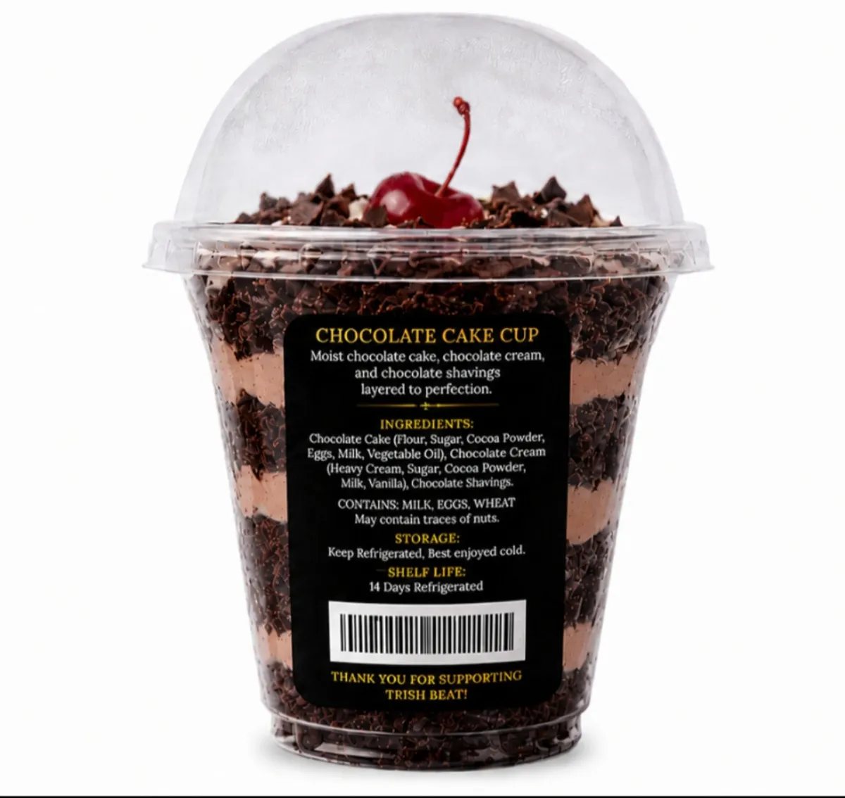 Trish Beat Chocolate 12oz Cake Cup